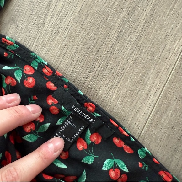 Forever 21 Cherries Cowl Drape Strappy Blouse - Picture 7 of 8